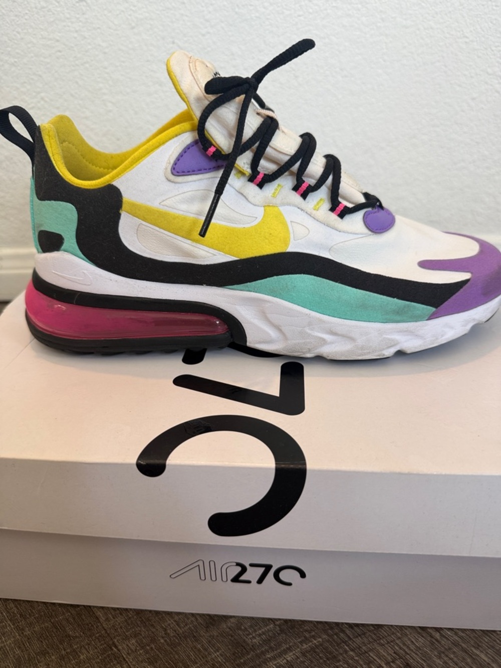 Nike White Air Max 270 React Shoe Box